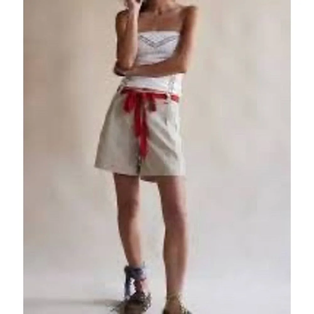 NWT Free People Perfect Prep Trouser Linen Blend Shorts Size 2